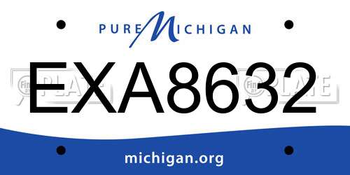 EXA8632 Michigan License Plate