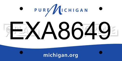 EXA8649 Michigan License Plate