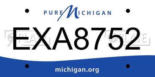 EXA8752 Michigan License Plate