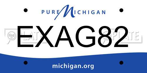 EXAG82 Michigan License Plate