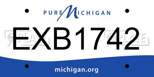 EXB1742 Michigan License Plate