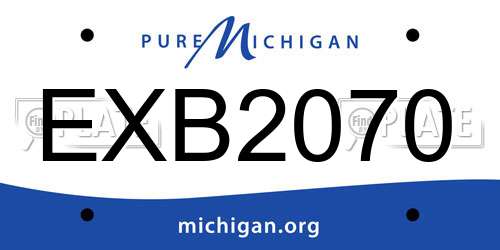 EXB2070 Michigan License Plate