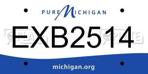 EXB2514 Michigan License Plate
