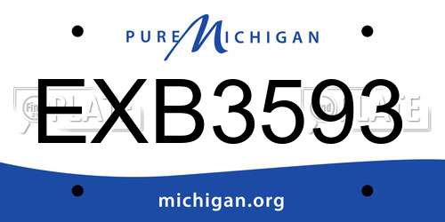 EXB3593 Michigan License Plate