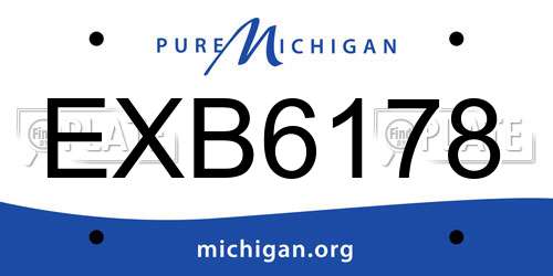 EXB6178 Michigan License Plate