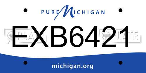 EXB6421 Michigan License Plate