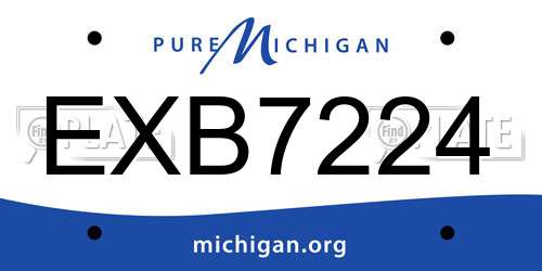 EXB7224 Michigan License Plate