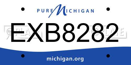 EXB8282 Michigan License Plate