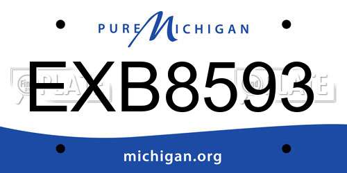 EXB8593 Michigan License Plate