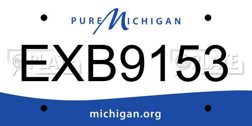 EXB9153 Michigan License Plate
