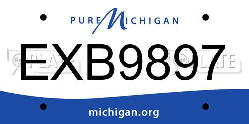 EXB9897 Michigan License Plate