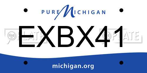 EXBX41 Michigan License Plate