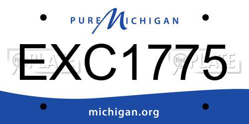 EXC1775 Michigan License Plate