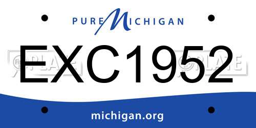 EXC1952 Michigan License Plate