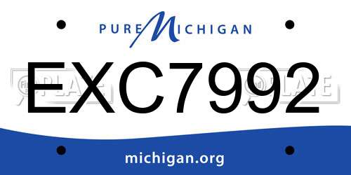 EXC7992 Michigan License Plate