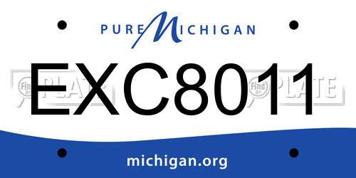 EXC8011 Michigan License Plate