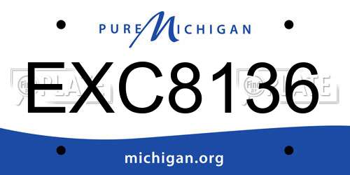 EXC8136 Michigan License Plate