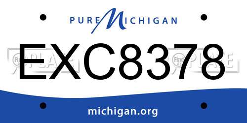 EXC8378 Michigan License Plate