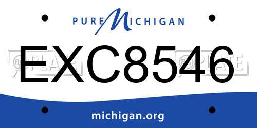 EXC8546 Michigan License Plate