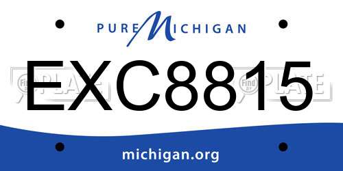 EXC8815 Michigan License Plate
