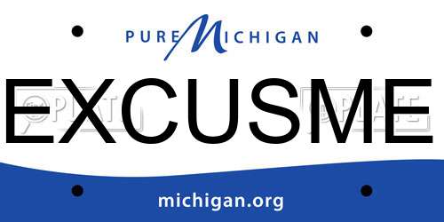 EXCUSME Michigan License Plate