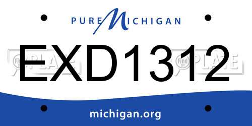 EXD1312 Michigan License Plate