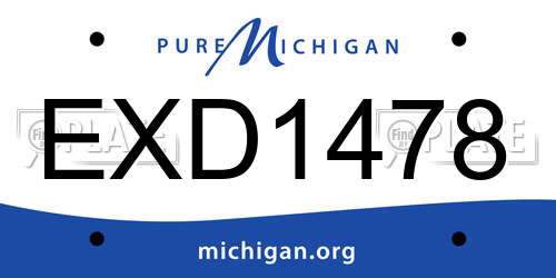 EXD1478 Michigan License Plate