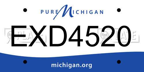 EXD4520 Michigan License Plate