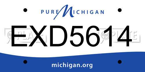 EXD5614 Michigan License Plate