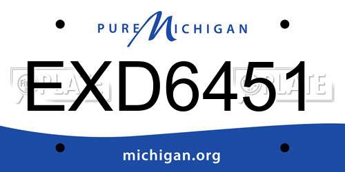 EXD6451 Michigan License Plate