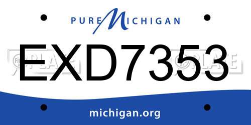 EXD7353 Michigan License Plate