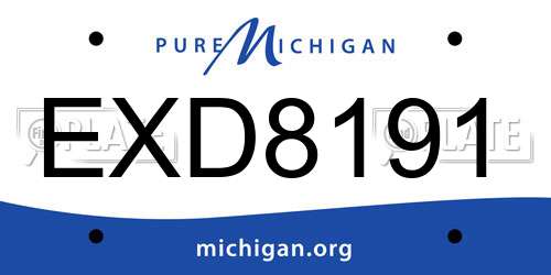 EXD8191 Michigan License Plate