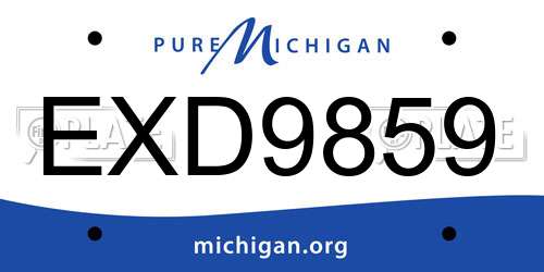 EXD9859 Michigan License Plate