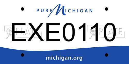 EXE0110 Michigan License Plate