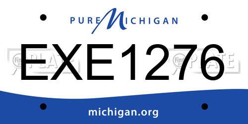 EXE1276 Michigan License Plate