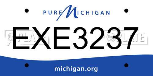 EXE3237 Michigan License Plate