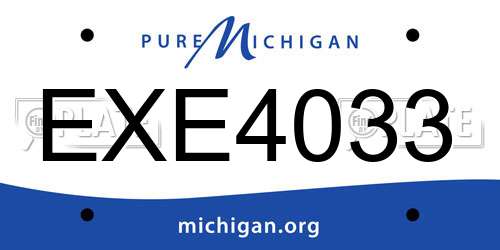 EXE4033 Michigan License Plate