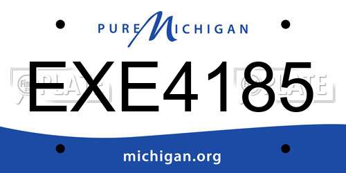 EXE4185 Michigan License Plate