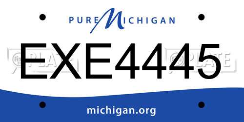 EXE4445 Michigan License Plate