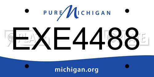 EXE4488 Michigan License Plate
