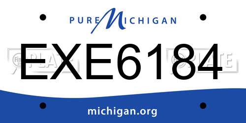 EXE6184 Michigan License Plate
