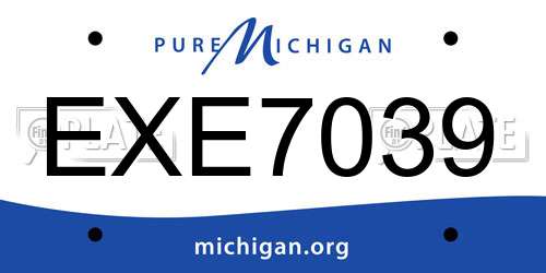 EXE7039 Michigan License Plate