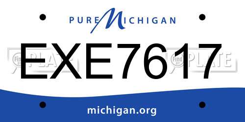 EXE7617 Michigan License Plate
