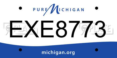 EXE8773 Michigan License Plate