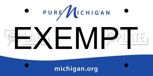 EXEMPT Michigan License Plate