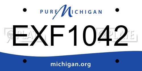 EXF1042 Michigan License Plate