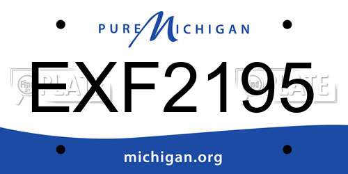 EXF2195 Michigan License Plate