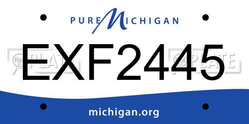 EXF2445 Michigan License Plate