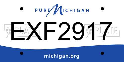 EXF2917 Michigan License Plate