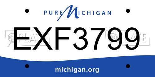 EXF3799 Michigan License Plate